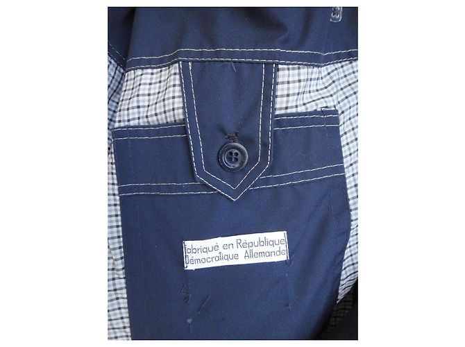 Autre Marque Trench Coat Blu Navy in Gabardine di Cotone M - vista 4