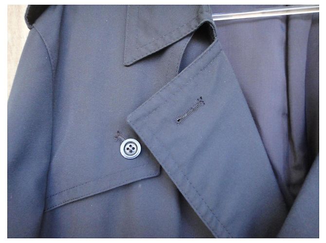Autre Marque Trench Coat Blu Navy in Gabardine di Cotone M - vista 5