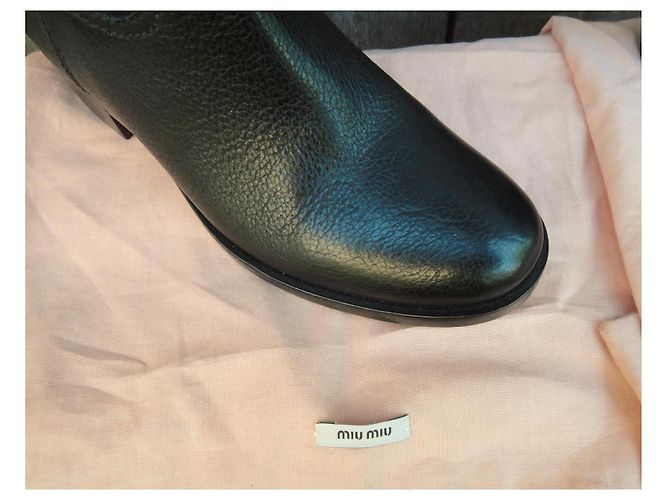 Stivaletti Miu Miu in pelle nera Nero - vista 3