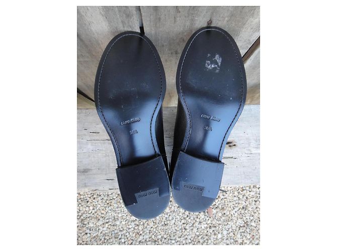 Stivaletti Miu Miu in pelle nera Nero - vista 5