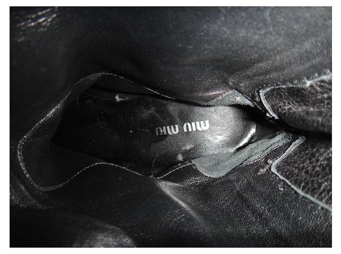 Stivaletti Miu Miu in pelle nera Nero - vista 7
