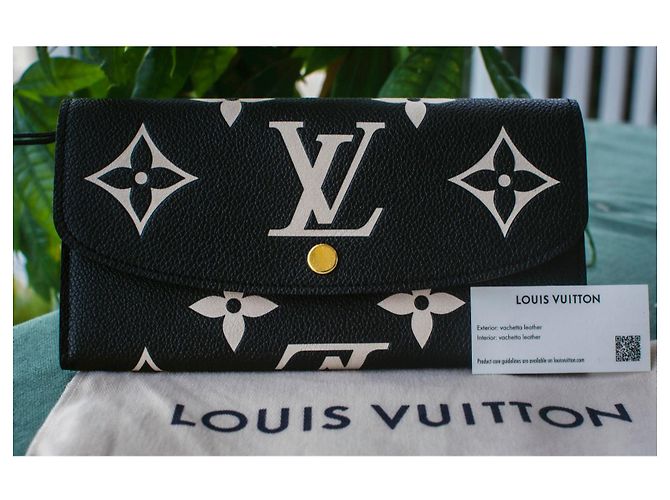Portafoglio Louis Vuitton Emilie Monogram Giant Nero e Beige Monogramma - vista 5