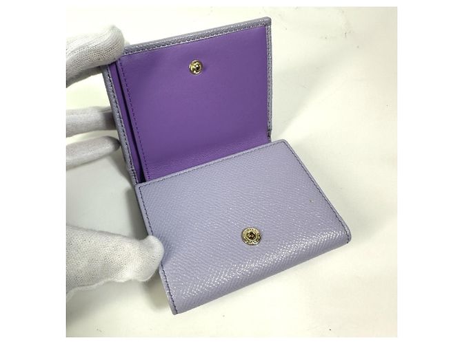 Bulgari Bvlgari lila Leder Dreifach-Brieftasche - Ansicht 11