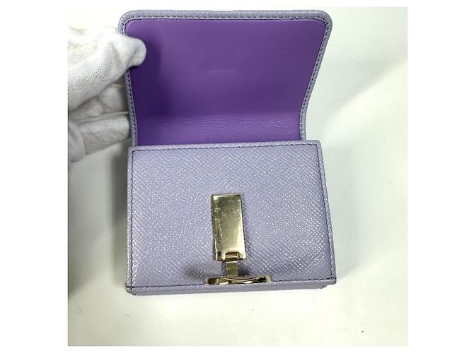 Bulgari Bvlgari lila Leder Dreifach-Brieftasche - Ansicht 9