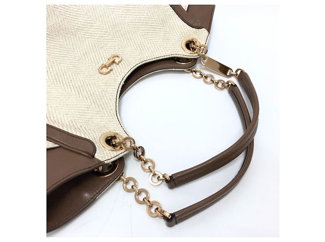 Sac à main Gancini de Salvatore Ferragamo Beige - vue 8