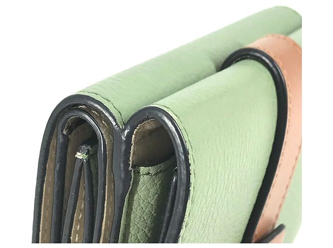 Billetera Vertical Pequeña Anagram LOEWE Castaño Verde - vista 11