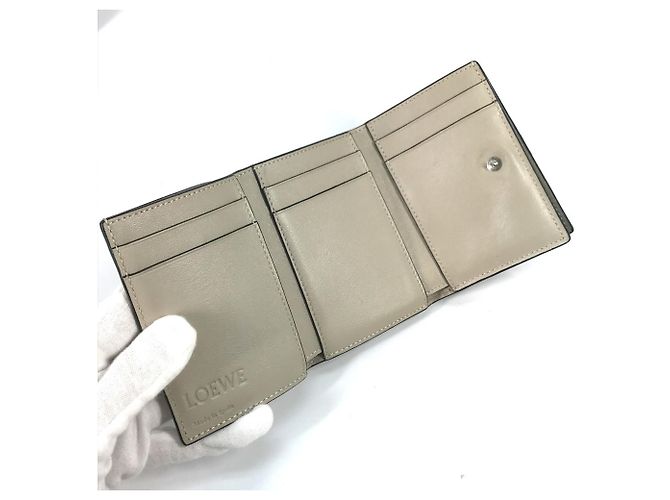 Billetera Vertical Pequeña Anagram LOEWE Castaño Verde - vista 12
