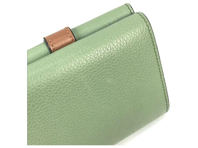Billetera Vertical Pequeña Anagram LOEWE Castaño Verde - vista 14