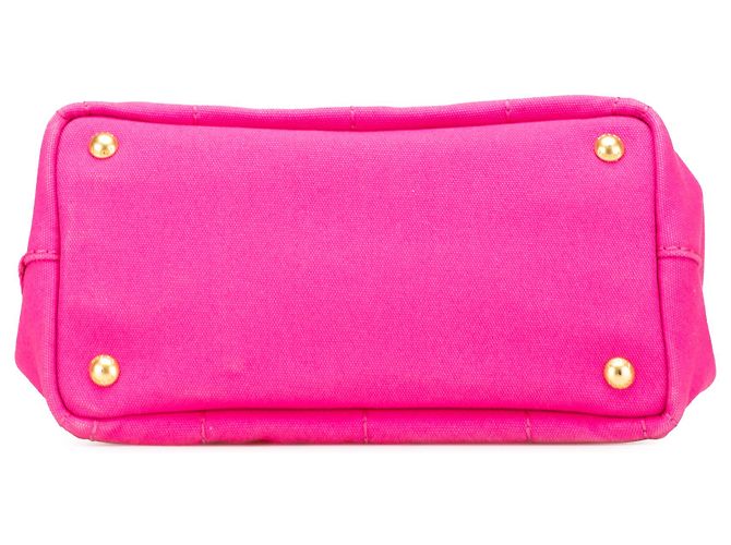 Borsa a tracolla in tela Canapa logo rosa Prada - vista 3
