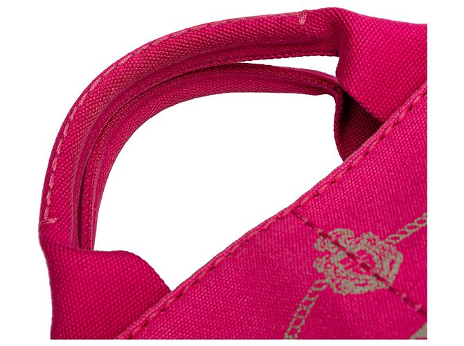 Borsa a tracolla in tela Canapa logo rosa Prada - vista 9