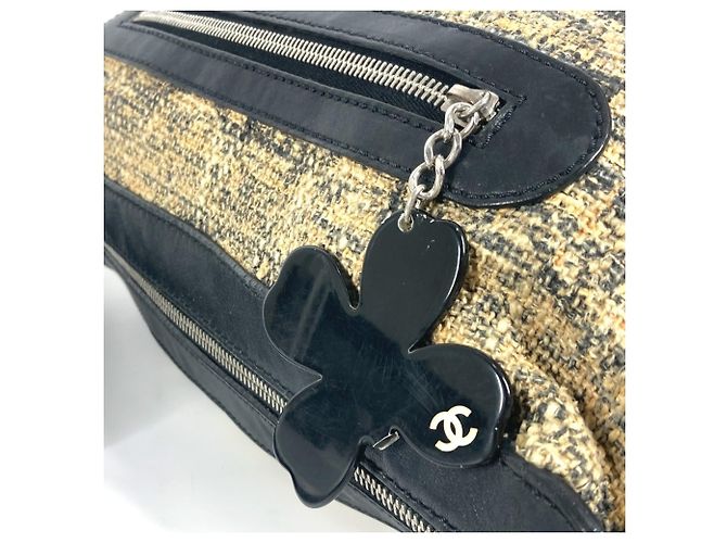 Borsa a Spalla CHANEL Camelia CC Coco Mark Nero Beige Giallo - vista 10