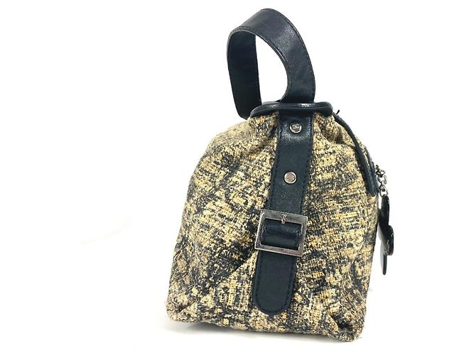 Borsa a Spalla CHANEL Camelia CC Coco Mark Nero Beige Giallo - vista 3