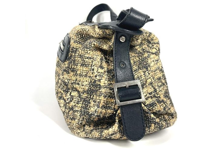 Borsa a Spalla CHANEL Camelia CC Coco Mark Nero Beige Giallo - vista 4