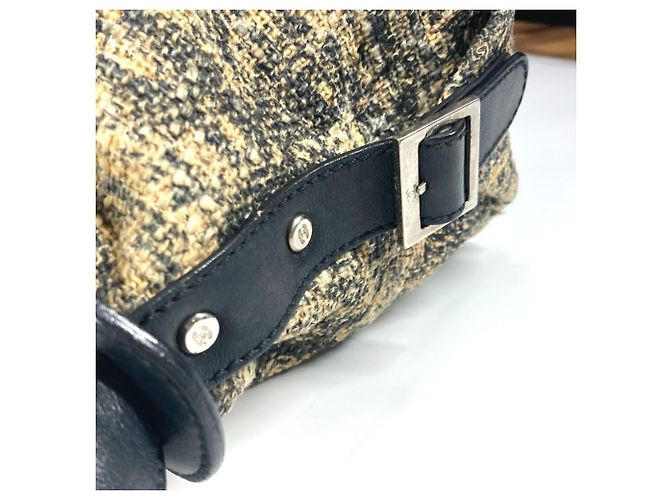 Borsa a Spalla CHANEL Camelia CC Coco Mark Nero Beige Giallo - vista 9