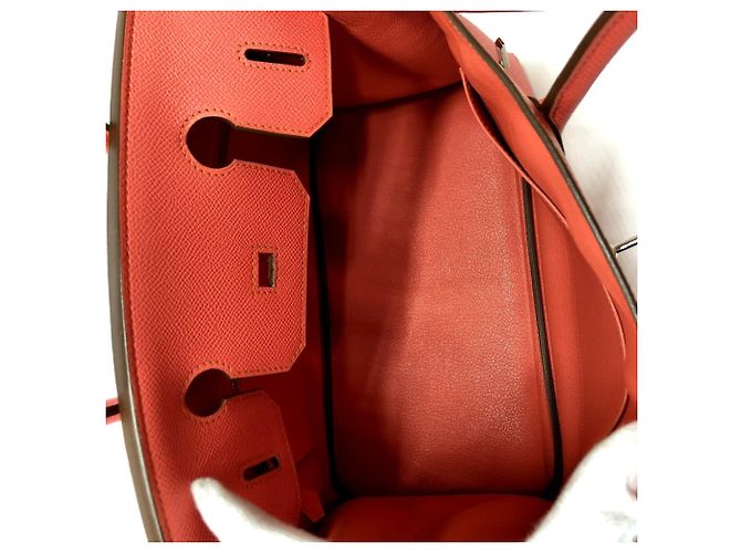 Borsa Tote Birkin 30 di Hermès Rosa Corallo - vista 13