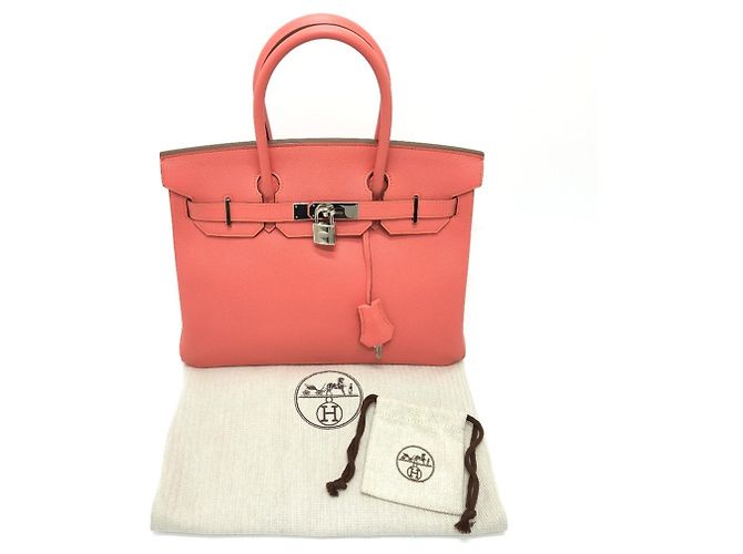 Borsa Tote Birkin 30 di Hermès Rosa Corallo - vista 16