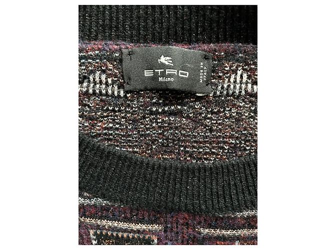 Suéter jacquard com padrão patchwork Etro roxo escuro Preto Bordeaux - vista 5