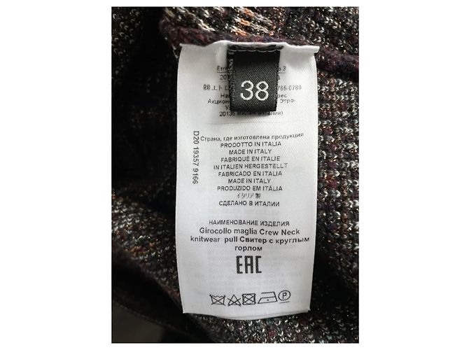 Suéter jacquard com padrão patchwork Etro roxo escuro Preto Bordeaux - vista 6