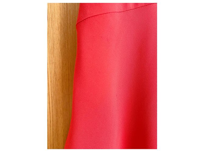 Vestido midi de seda coral rosa Valentino Roja - vista 11