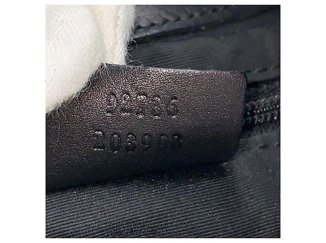 Borsa a spalla Gucci Jackie GG Denim e Pelle Nera Nero Grigio antracite - vista 6