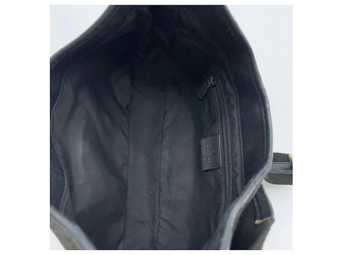 Borsa a spalla Gucci Jackie GG Denim e Pelle Nera Nero Grigio antracite - vista 8