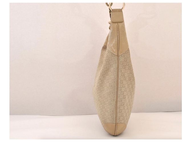 Borsa hobo Gucci GG in scamosciato e pelle beige Cammello - vista 3
