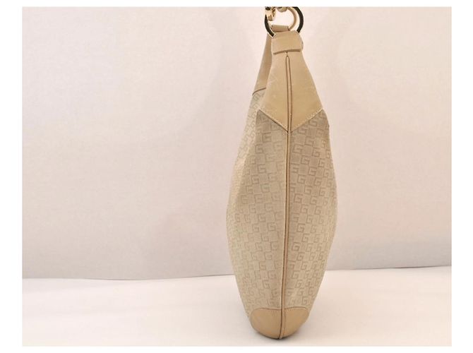Borsa hobo Gucci GG in scamosciato e pelle beige Cammello - vista 4