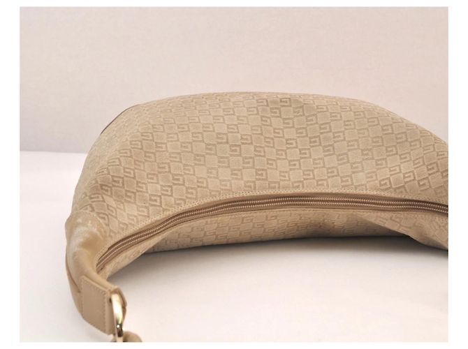 Borsa hobo Gucci GG in scamosciato e pelle beige Cammello - vista 5