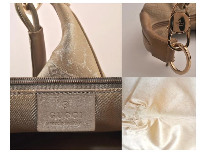 Borsa hobo Gucci GG in scamosciato e pelle beige Cammello - vista 7