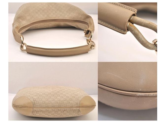 Borsa hobo Gucci GG in scamosciato e pelle beige Cammello - vista 8