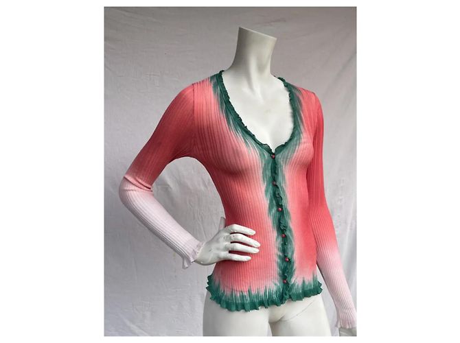 Roberto Cavalli Cardigan Rosa Grün Viscose Pink - Ansicht 2