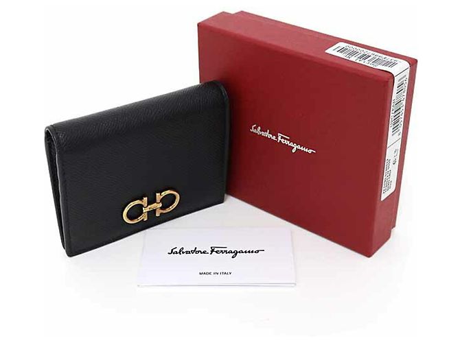 Billetera bifold Double Gancini Salvatore Ferragamo Negro - vista 2
