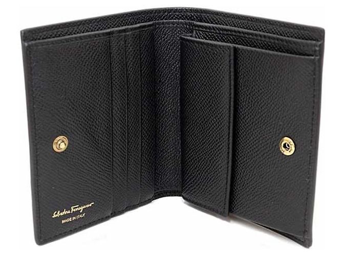 Billetera bifold Double Gancini Salvatore Ferragamo Negro - vista 4