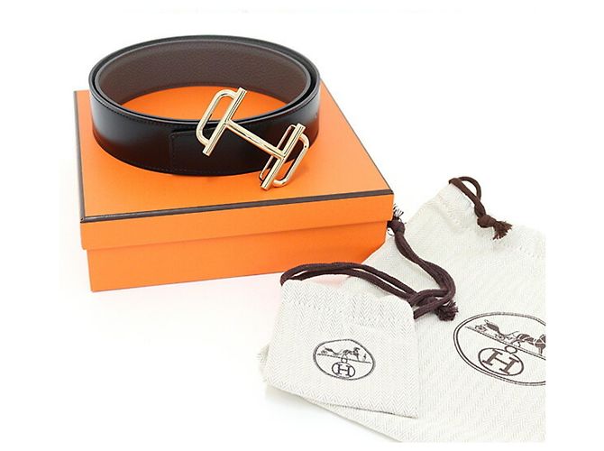 Cinturón Estándar de Cuero con Hebilla Real Hermès Negro - vista 6