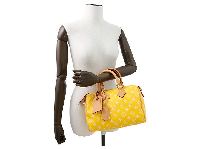 Borsa Louis Vuitton Monogram Speedy P9 Bandoulière 25 Giallo Monogramma - vista 4