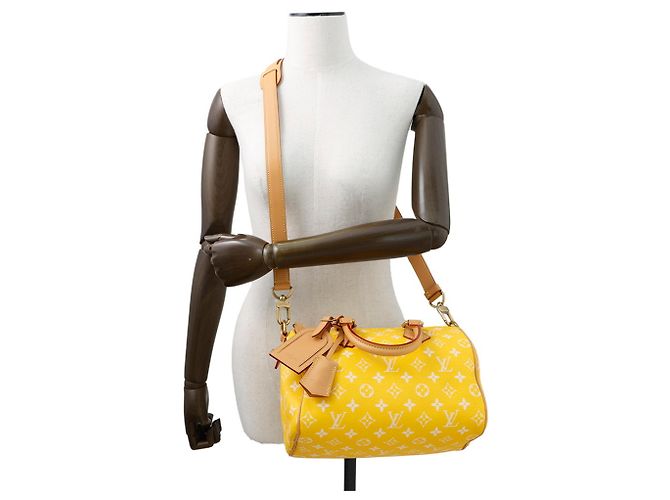 Borsa Louis Vuitton Monogram Speedy P9 Bandoulière 25 Giallo Monogramma - vista 5