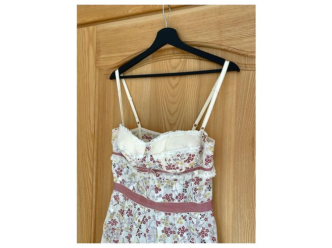 Vestido Dolce & Gabbana de algodón con flores rosa y blanco - vista 10