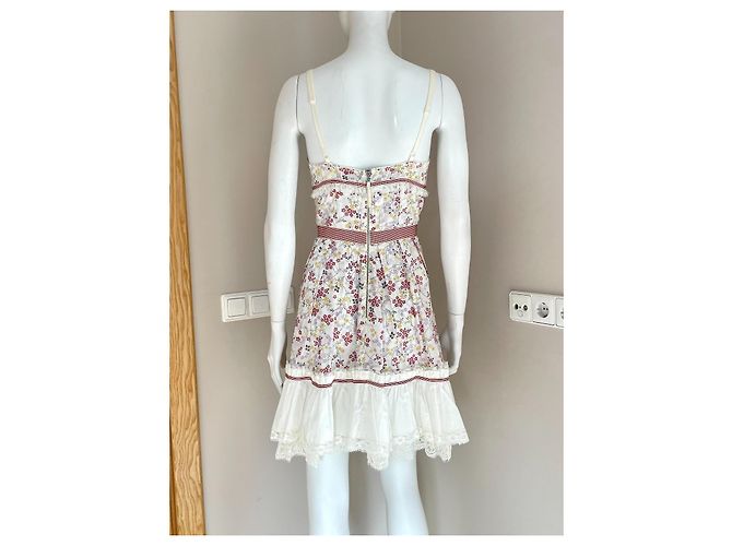 Vestido Dolce & Gabbana de algodón con flores rosa y blanco - vista 5