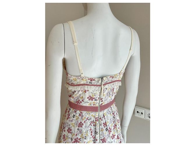 Vestido Dolce & Gabbana de algodón con flores rosa y blanco - vista 6