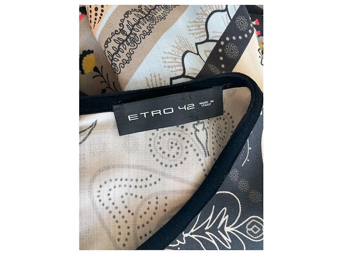 Robe Etro en laine imprimée marron beige orange - vue 11