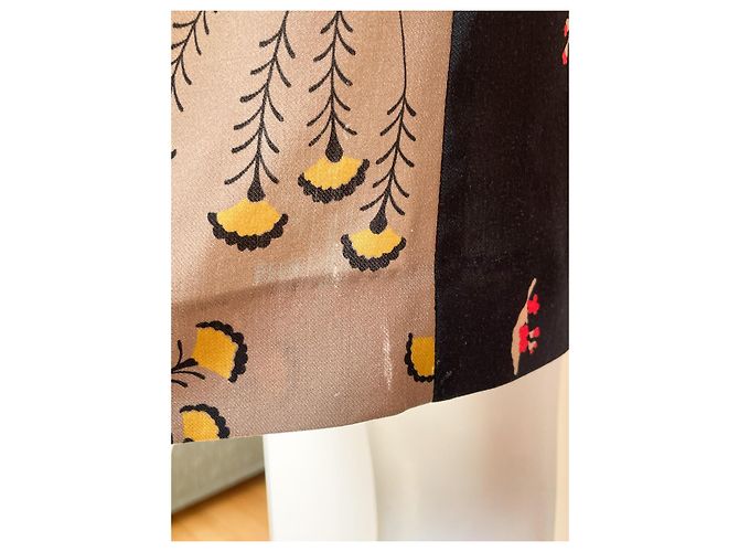 Robe Etro en laine imprimée marron beige orange - vue 9