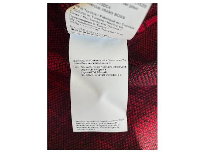 Hugo Boss Wolloverpullover mit Karomuster Schwarz Rot - Ansicht 8