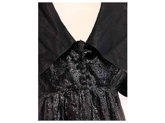 Ba&sh Samt Abendkleid Wet Emerisée TM Schwarz - Ansicht 12