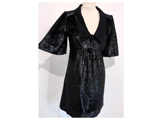 Ba&sh Samt Abendkleid Wet Emerisée TM Schwarz - Ansicht 13