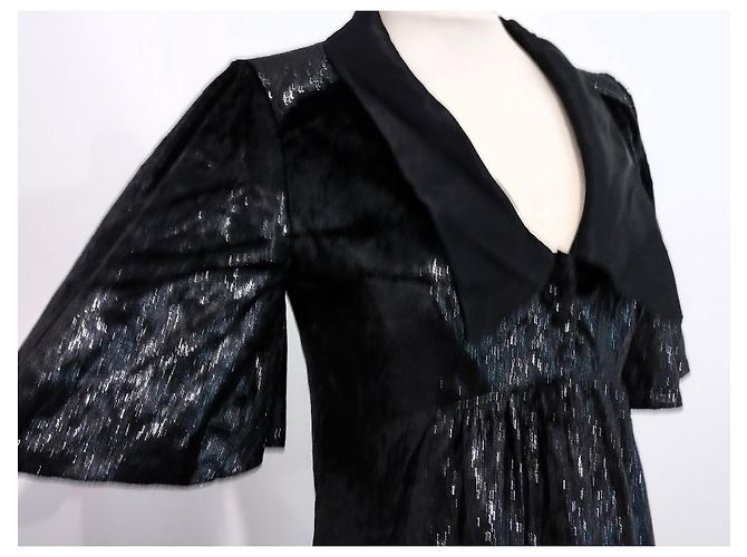 Ba&sh Samt Abendkleid Wet Emerisée TM Schwarz - Ansicht 2