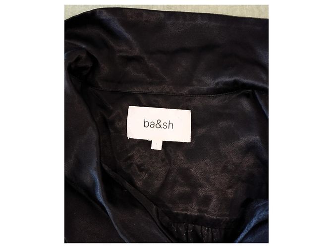 Ba&sh Samt Abendkleid Wet Emerisée TM Schwarz - Ansicht 3