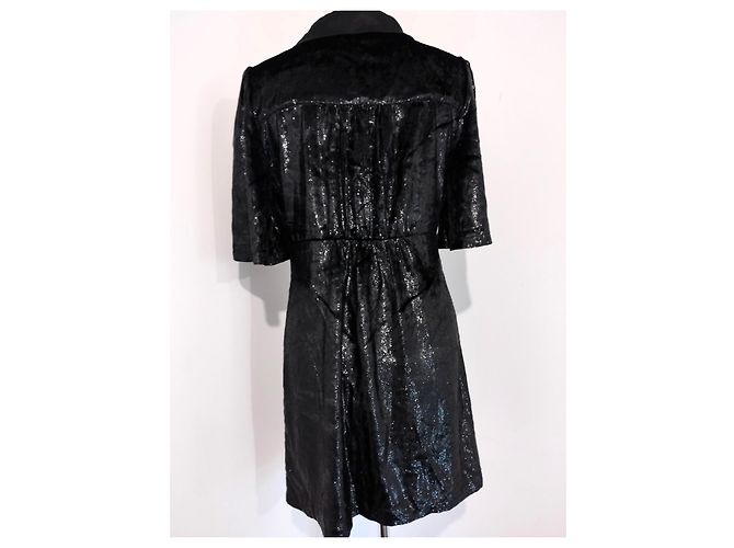 Ba&sh Samt Abendkleid Wet Emerisée TM Schwarz - Ansicht 4