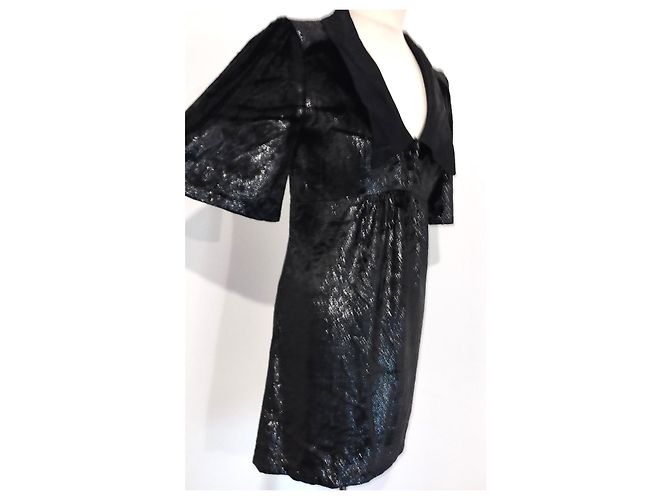 Ba&sh Samt Abendkleid Wet Emerisée TM Schwarz - Ansicht 9