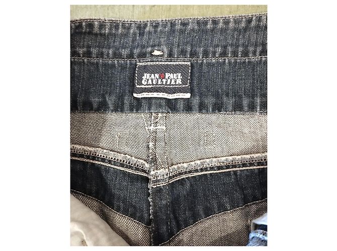 Falda de Denim de Doble Cintura Jean Paul Gaultier T S/M Azul - vista 12