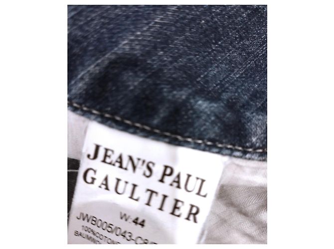 Falda de Denim de Doble Cintura Jean Paul Gaultier T S/M Azul - vista 13